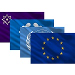 Skirtingų organizacijų vėliavos. ES, NATO, Taikos, Jungtinių tautų, Olimpines vėliavų gamyba